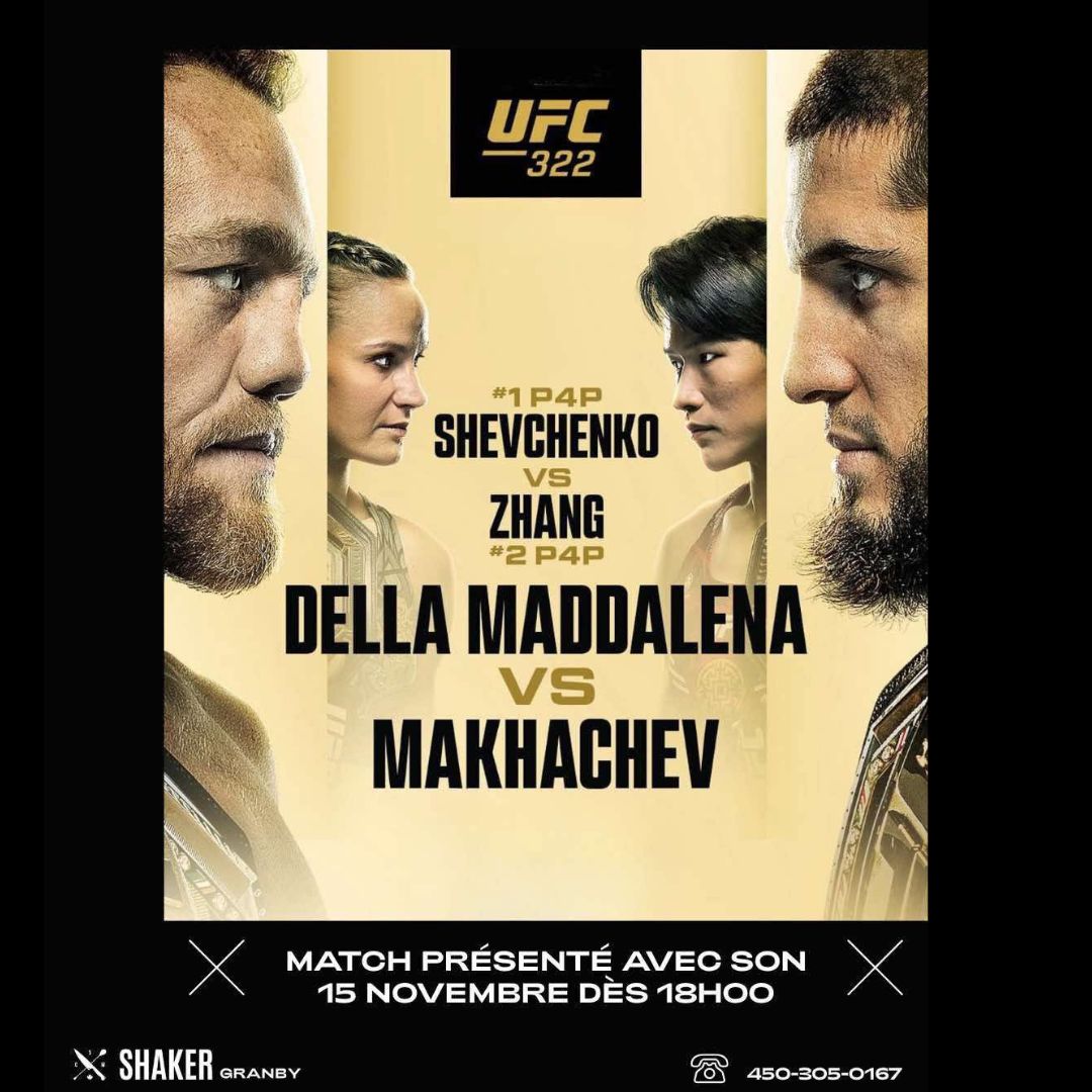 Soirée UFC322 – Shaker Granby